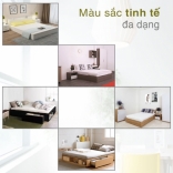 Giường đơn gỗ công nghiệp MDF có 2 ngăn kéo và kệ sách đuôi giường 1m2 x 2m_02